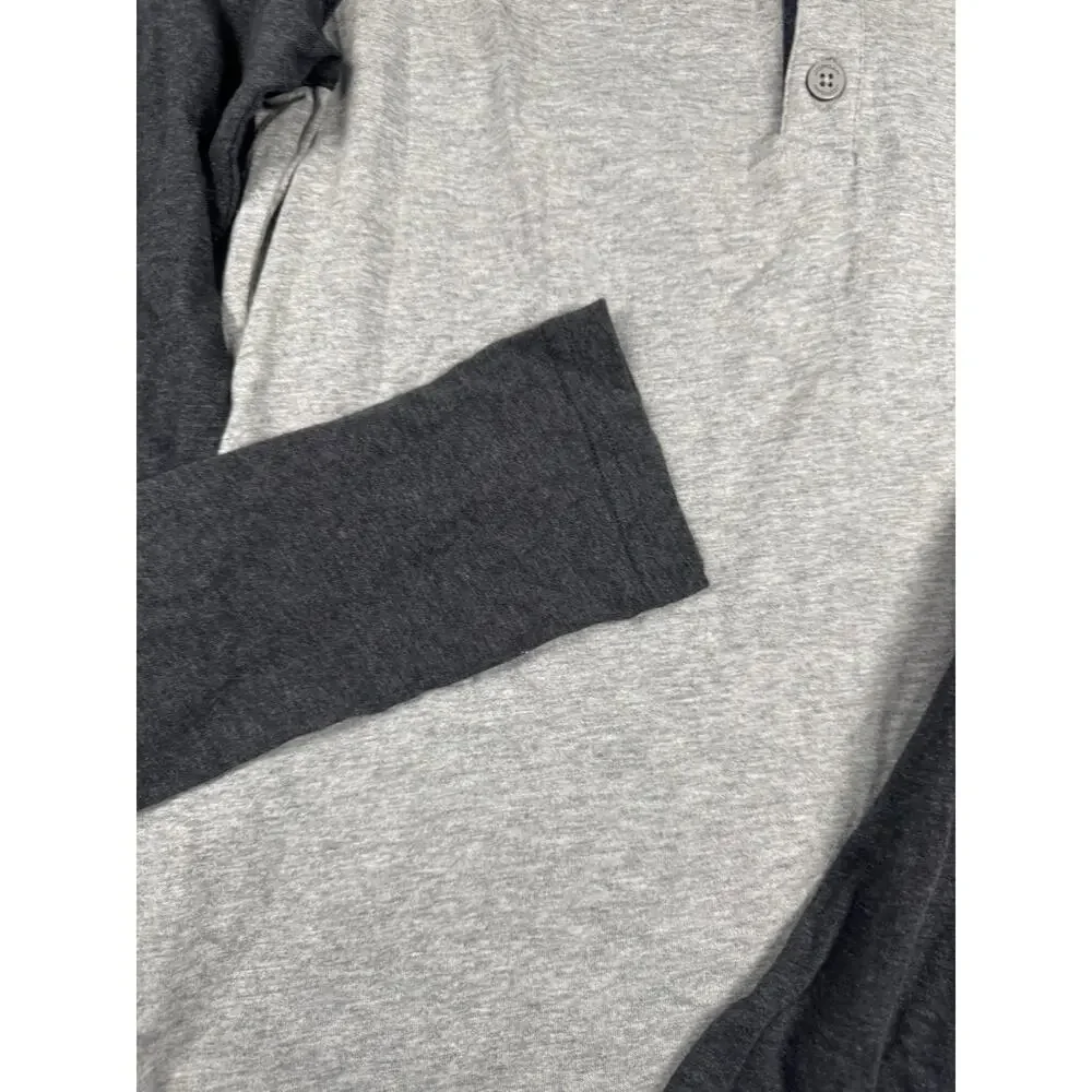 Jordan Long Sleeve Henley Shirt Gray Charcoal Raglan Men’s Size M